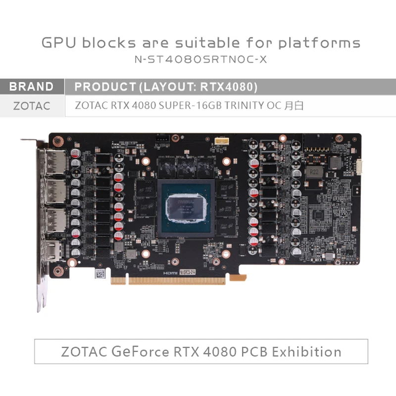 Bykski N-ST4080SRTNOC-X GPU Bl - Rtx 4080 Super 16Gb recension och pris